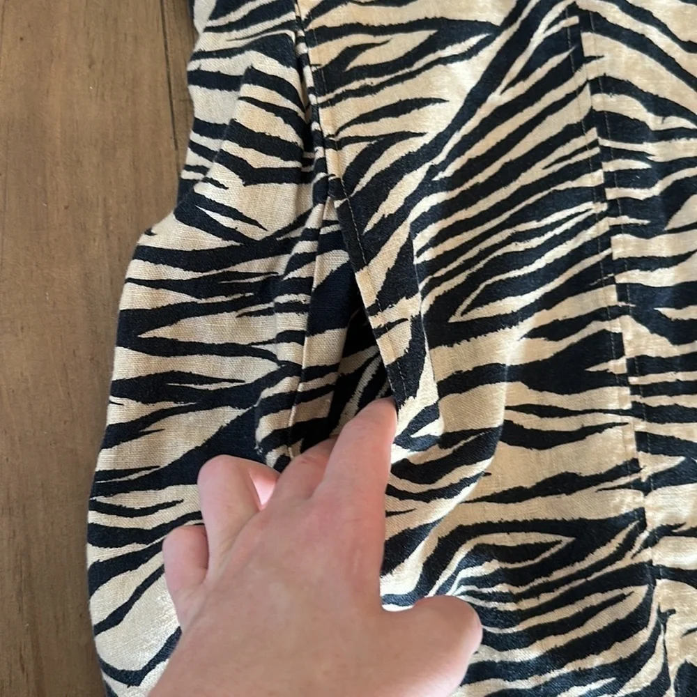 Nicholas Linen Zebra Mini Dress